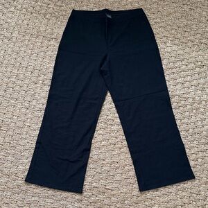 Eileen Fisher Cropped Stretch Black Wide-Leg Pants